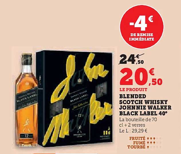 BLENDED SCOTCH WHISKY JOHNNIE WALKER BLACK LABEL 40°