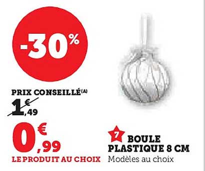 BOULE PLASTIQUE 8 CM