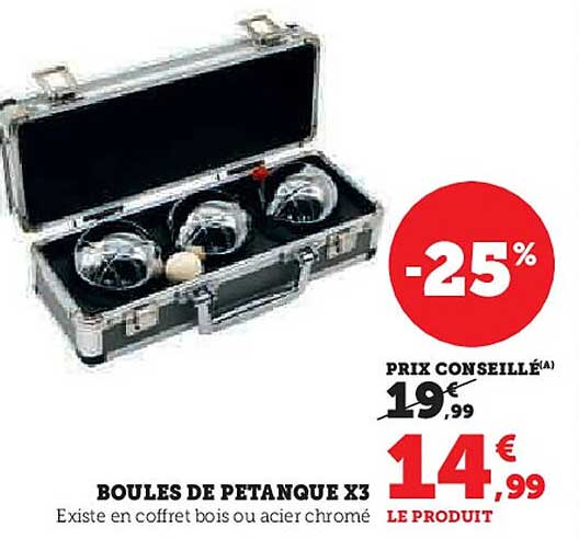 BOULES DE PETANQUE X3