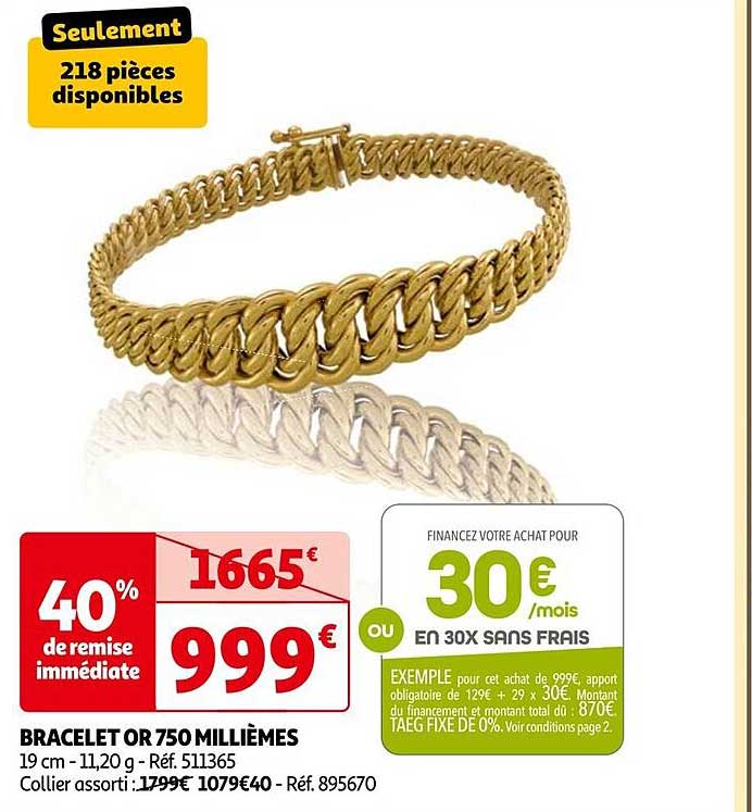 BRACELET OR 750 MILLIÈMES