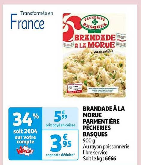 BRANDADE À LA MORUE PARMENTIÈRE PÊCHERIES BASQUES