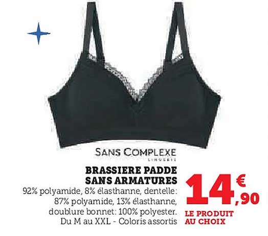 BRASSIERE PADDE SANS ARMATURES