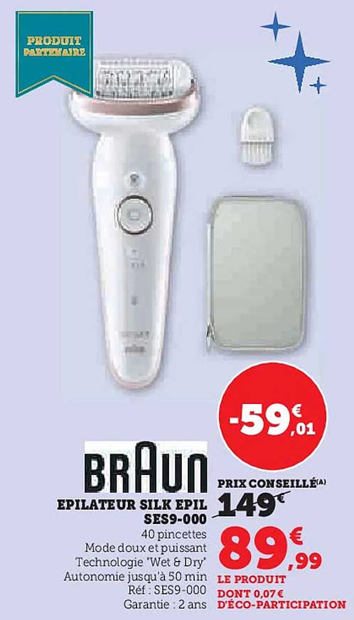 BRAUN EPILATEUR SILK EPIL SES9-000