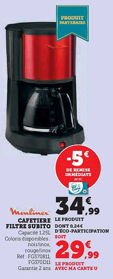 CAFETIERE FILTRE SUBITO