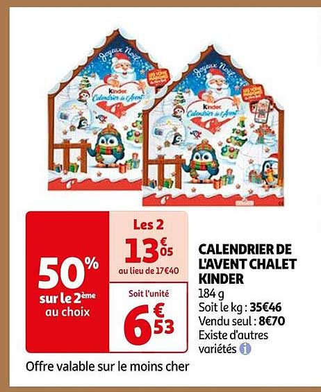 CALENDRIER DE L'AVENT CHALET KINDER