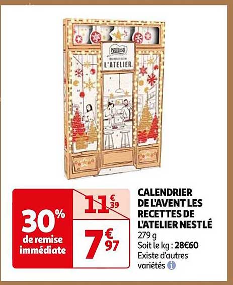 CALENDRIER DE L'AVENT LES RECETTES DE L'ATELIER NESTLÉ