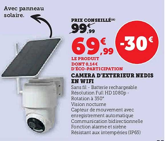 CAMERA D'EXTERIEUR NEDIS EN WIFI