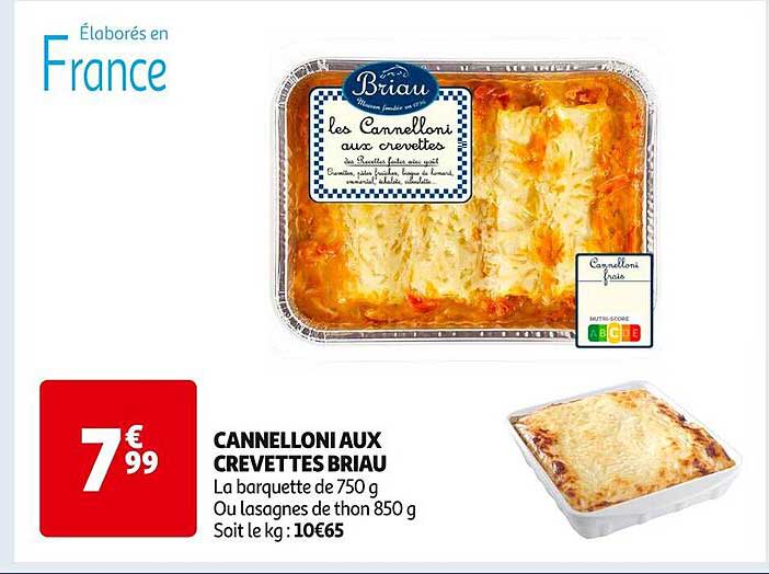 CANNELLONI AUX CREVETTES BRIAU