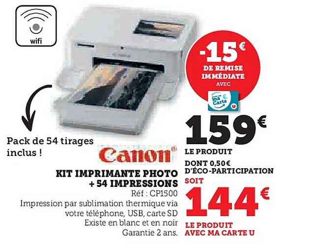 Canon KIT IMPRIMANTE PHOTO + 54 IMPRESSIONS