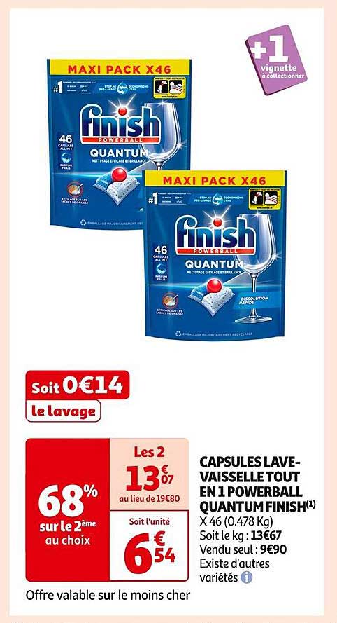 CAPSULES LAVE-VAISSELLE TOUT EN 1 POWERBALL QUANTUM FINISH