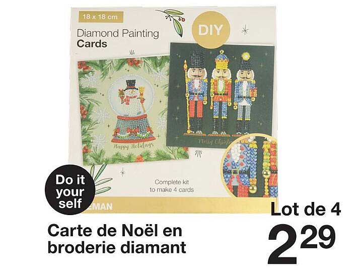 Carte de Noël en broderie diamant