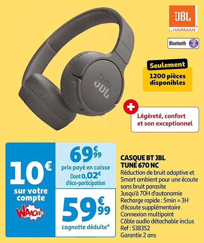 CASQUE BT JBL TUNE 670 NC