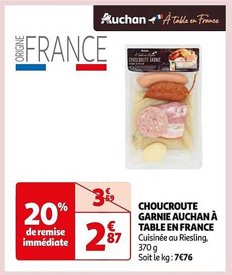 CHOUPCROUTE GARNIE AUCHAN À TABLE EN FRANCE