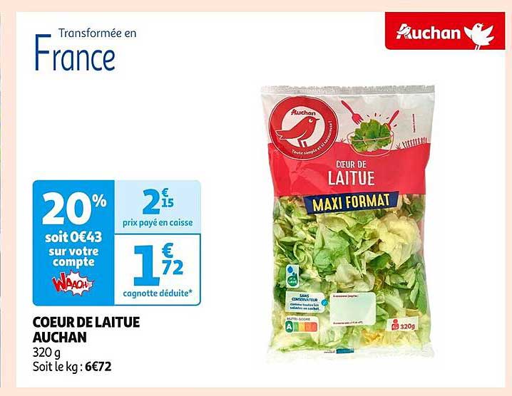 COEUR DE LAITUE AUCHAN MAXI FORMAT