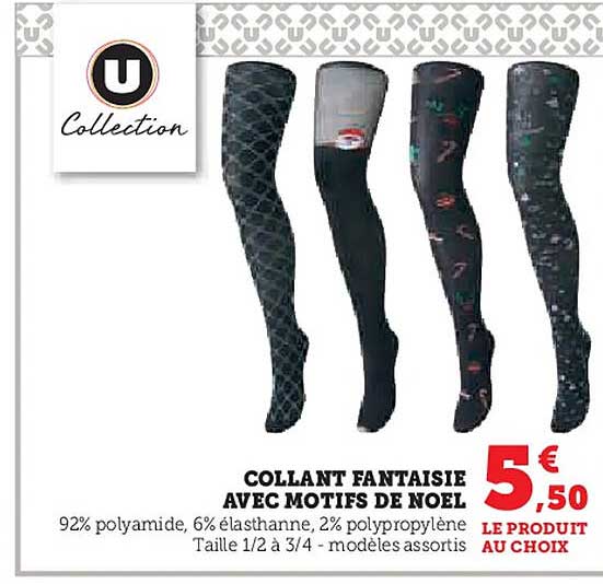 COLLANT FANTASIE AVEC MOTIFS DE NOEL