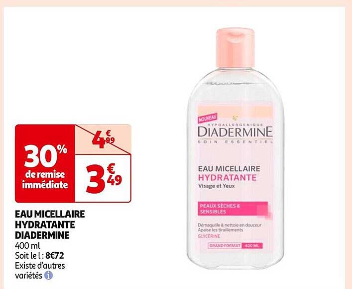 EAU MICELLAIRE HYDRATANTE DIADERMINE