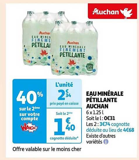 EAU MINÉRALE PETILLANTE AUCHAN