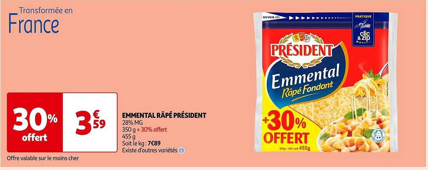 EMMENTAL RÂPÉ PRÉSIDENT