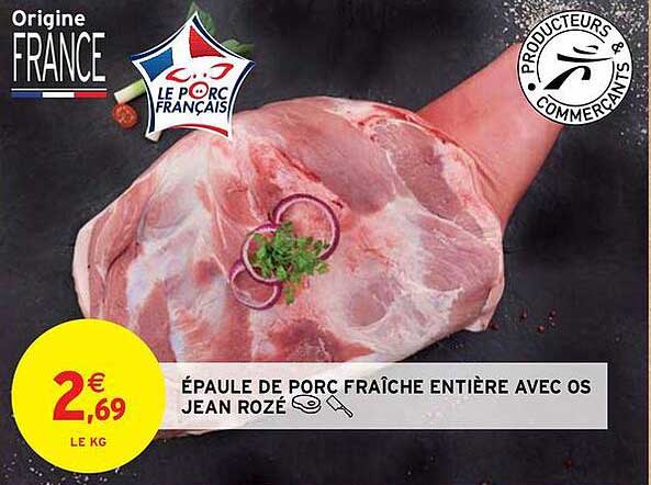 ÉPAULE DE PORC FRAÎCHE ENTIÈRE AVEC OS JEAN ROZÉ