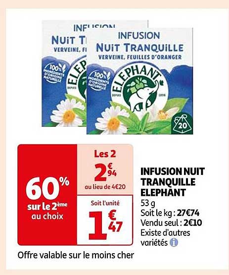 INFUSION NUIT TRANQUILLE ÉLEPHANT