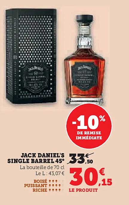 JACK DANIEL'S SINGLE BARREL 45°