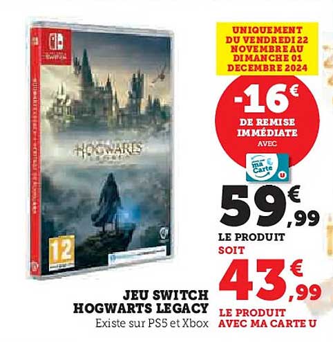 JEU SWITCH HOGWARTS LEGACY