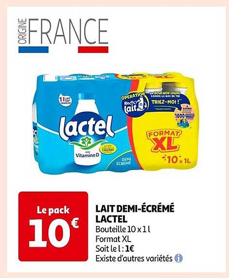 LAIT DEMI-ÉCRÉMÉ LACTEL