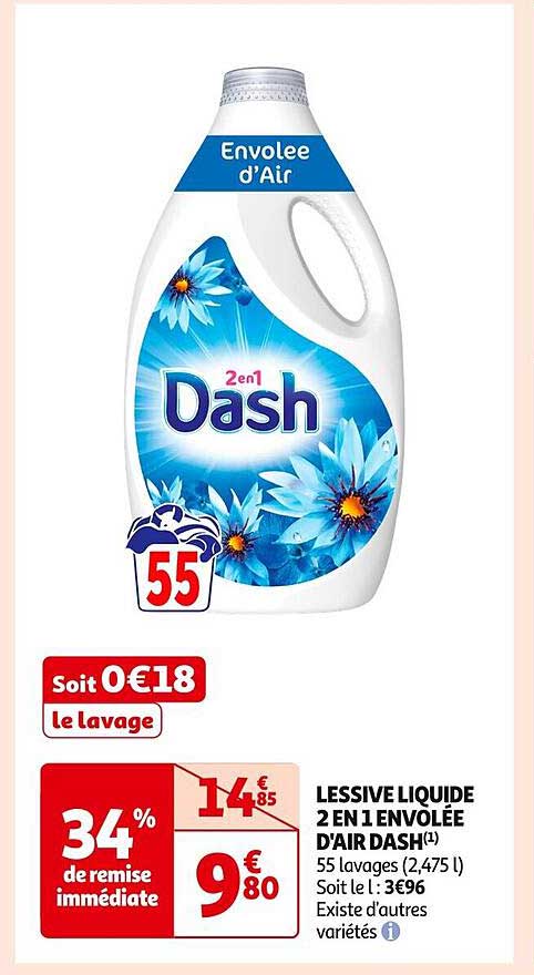 LESSIVE LIQUIDE 2 EN 1 ENVOLEE D'AIR DASH