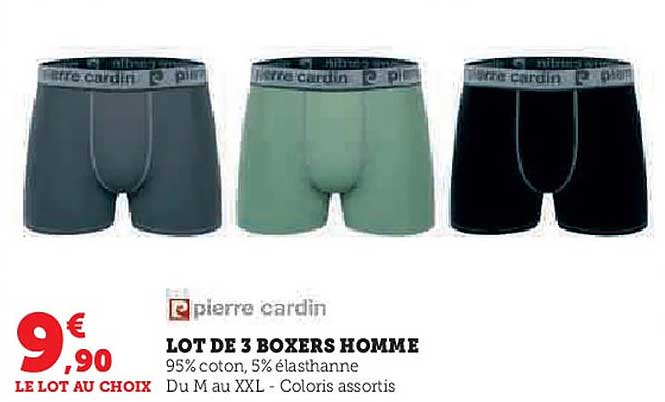 LOT DE 3 BOXERS HOMME