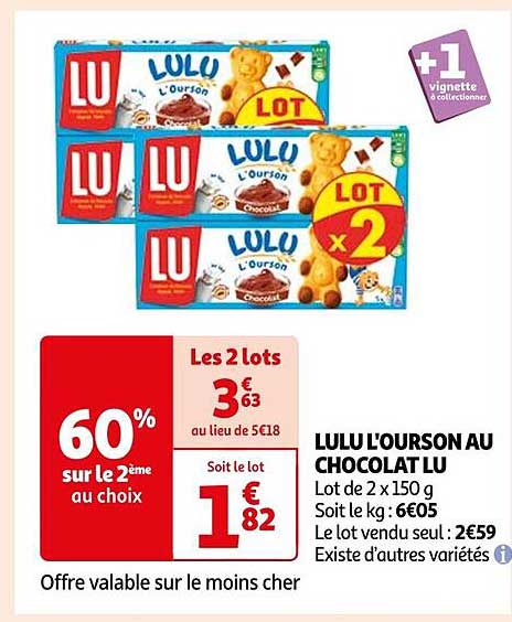 LULU L'OURSON AU CHOCOLAT LU