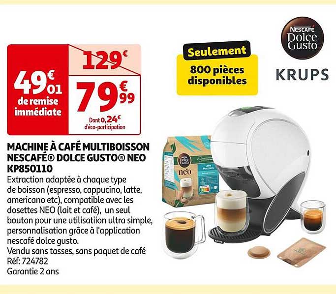 MACHINE À CAFÉ MULTIBOISSON NESCafé® DOLCE GUSTO® NEO KP850110