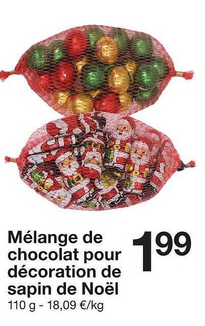 Mélange de chocolat pour décoration de sapin de Noël