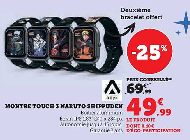 MONTRE TOUCH 3 NARUTO SHIPPUDEN