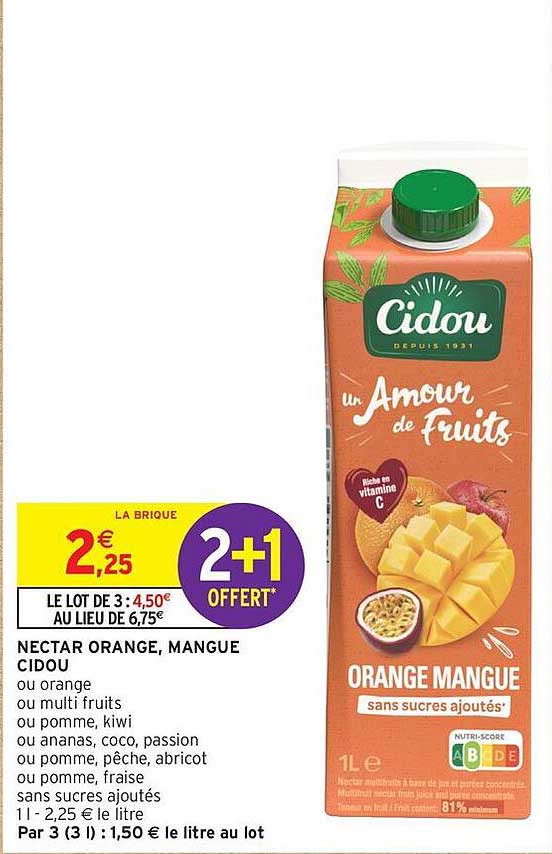 NECTAR ORANGE, MANGUE CIDOU