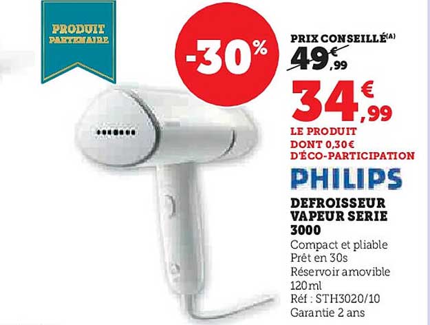 PHILIPS DEFROISSEUR VAPEUR SERIE 3000