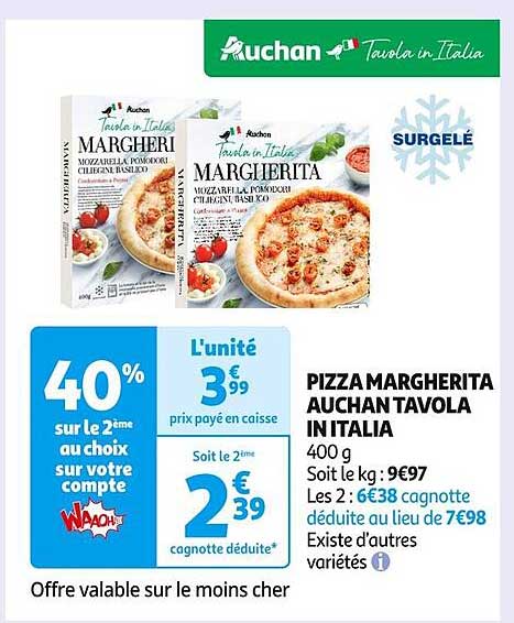 PIZZA MARGHERITA AUCHAN TAVOLA IN ITALIA