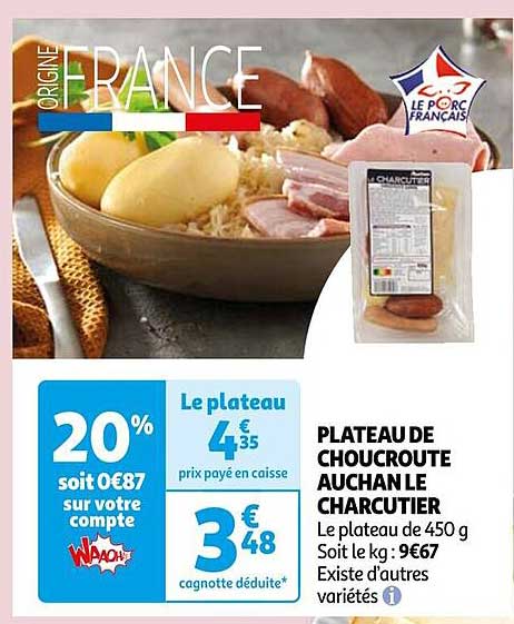 PLATEAU DE CHOUCROUTE AUCHAN LE CHARCUTIER