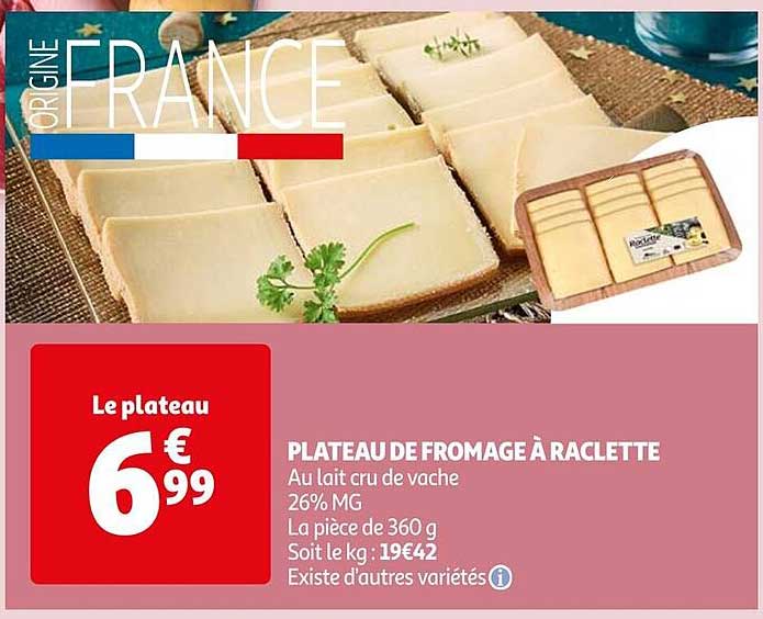 PLATEAU DE FROMAGE À RACLETTE