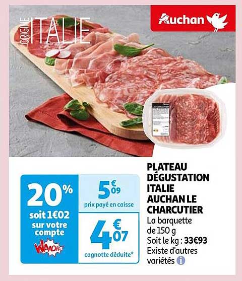 PLATEAU DÉGUSTATION ITALIE AUCHAN LE CHARCUTIER