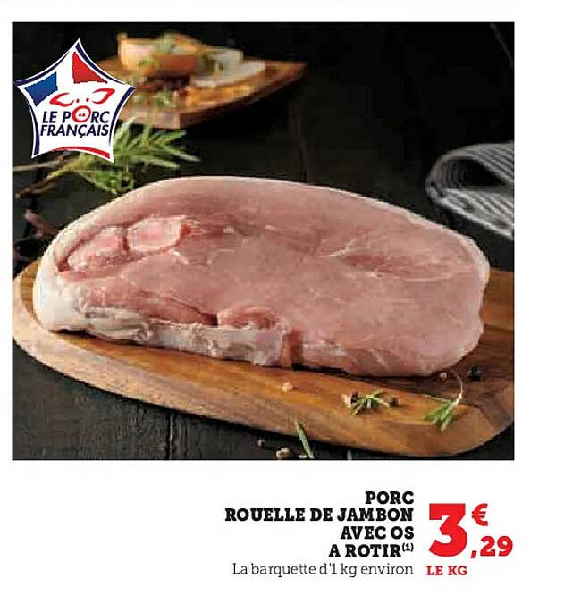 PORC ROUELLE DE JAMBON AVEC OS À ROTIR