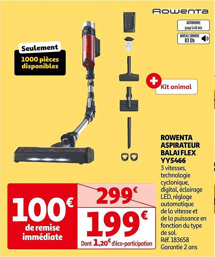 ROWENTA ASPIRATEUR BALAI FLEX YY5466