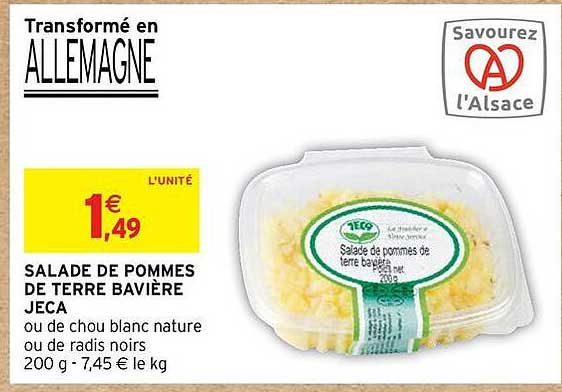 SALADE DE POMMES DE TERRE BAVIÈRE JECA