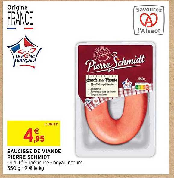 SAUCISSE DE VIANDE PIERRE SCHMIDT