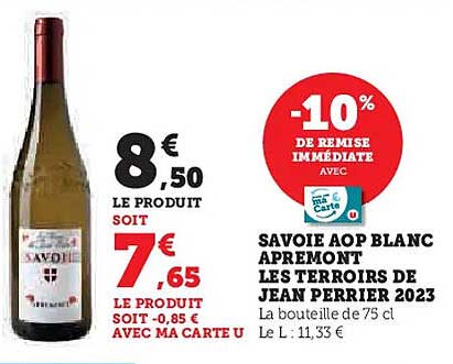 SAVOIE AOP BLANC APREMONT LES TERROIRS DE JEAN PERRIER 2023