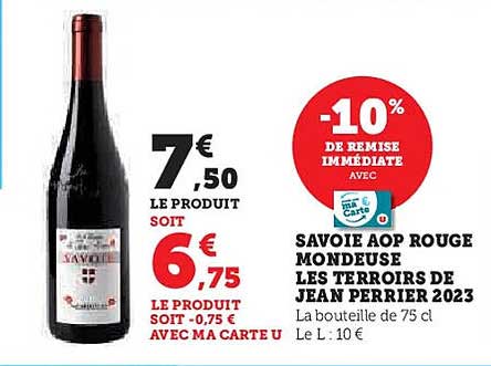 Savoie AOP Rouge Mondeuse Les Terroirs de Jean Perrier 2023