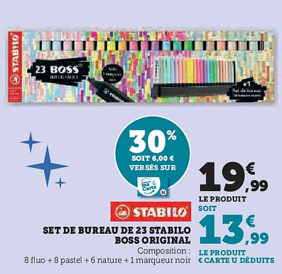 SET DE BUREAU DE 23 STABILO BOSS ORIGINAL