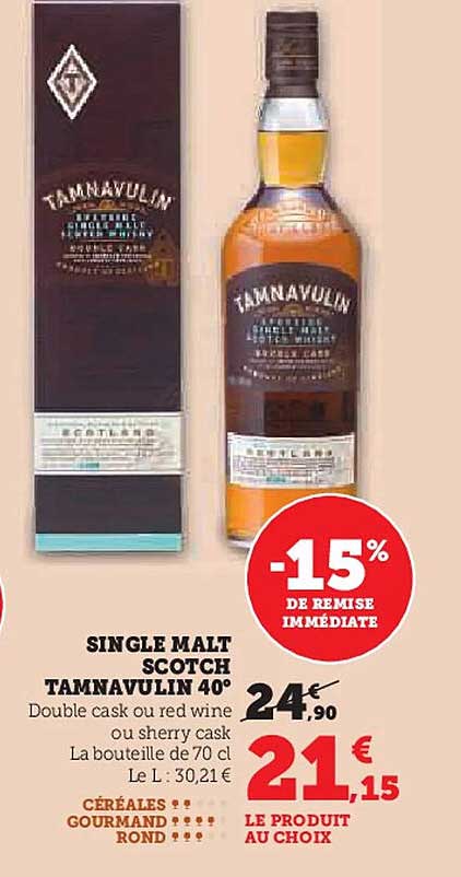 SINGLE MALT SCOTCH TAMNAVULIN 40°