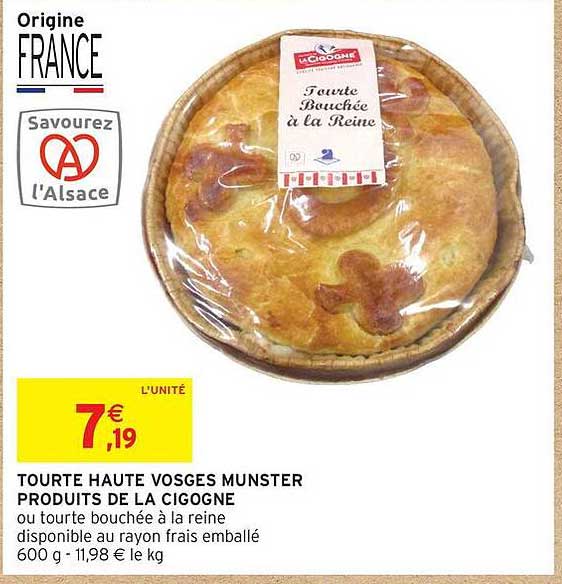 TOURTE HAUTE VOSGES MUNSTER PRODUITS DE LA CIGOGNE