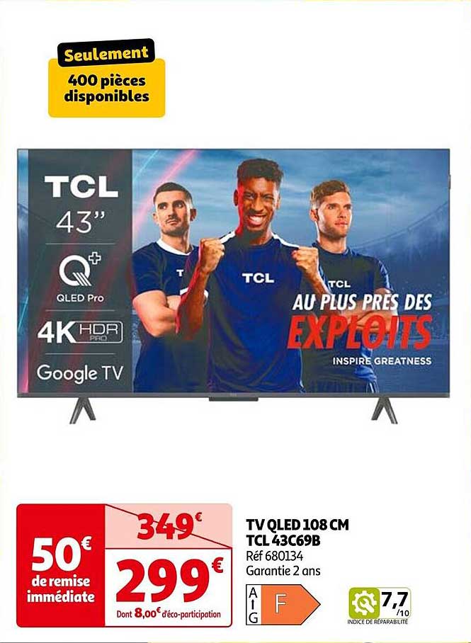 TV QLED 108 CM TCL 43C69B