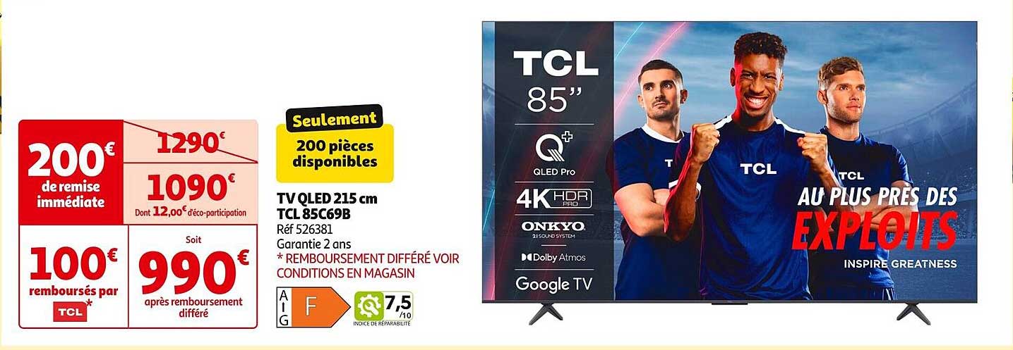 TV QLED 215 cm TCL 85C69B